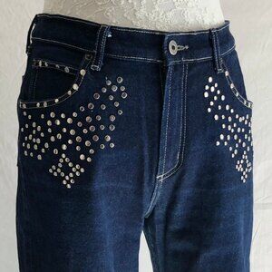 Vintage Arden B Western Studded Bootcut Jeans High Waist Dark Blue Size 10